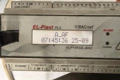 Sterownik El-Piast centrali wentylacyjnej wyświetlający alarm przeciwzamrożeniowy A_AF