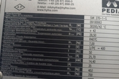 Tabliczka znamionowa chillera Hyfra SVK720/1, dane czynnika